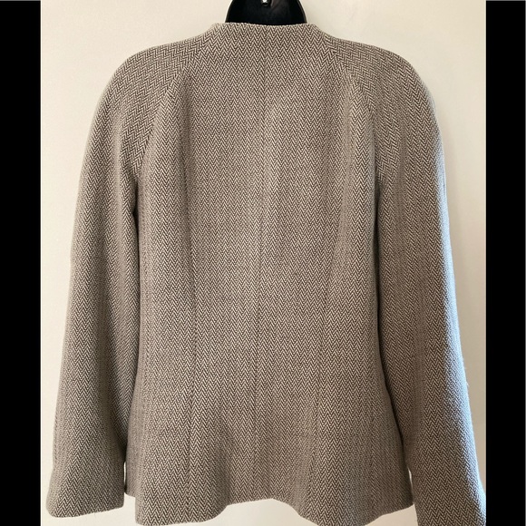 ARMANI COLLEZIONI WOOL BLEND HERRINGBONE BLAZER. 8 - Picture 2 of 11